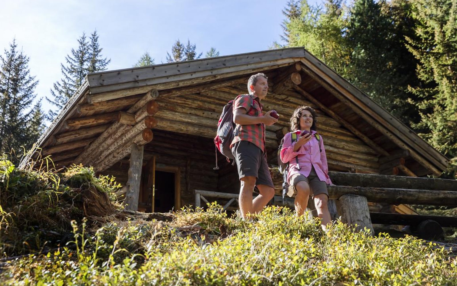 Wanderwege vorbei an Almhütten im Vinschgau Wanderwege vorbei an Almhütten im Vinschgau